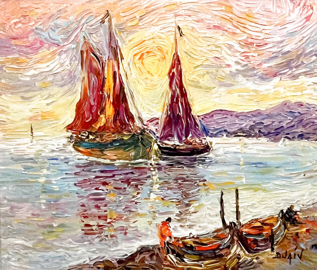 Boats Forever 2017 34x30 Original Painting by  Duaiv