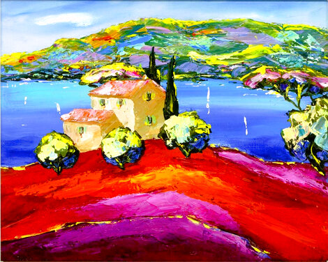 Rouge et Pourpre 2014 - Framed Embellished Giclee on Canvas - France Limited Edition Print -  Duaiv