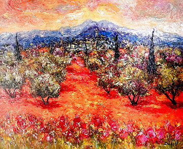 Rose a La Van Gogh 2021 42x52 - Huge Original Painting -  Duaiv