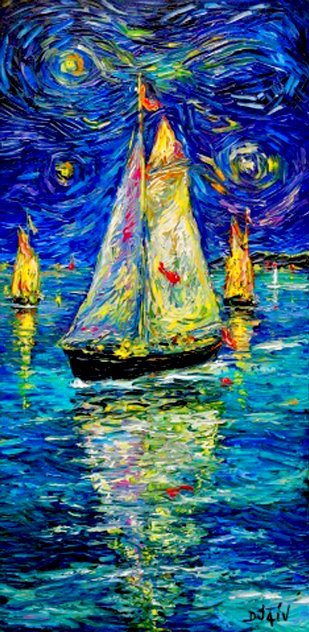Sailing Night 2018 Embellished Limited Edition Print by  Duaiv