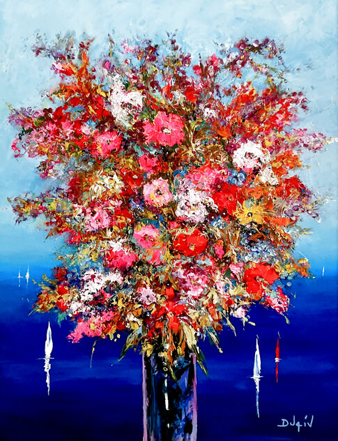 Fluers Evasion 2022 58x45 - Huge Painting One of a Kind Original Painting by  Duaiv