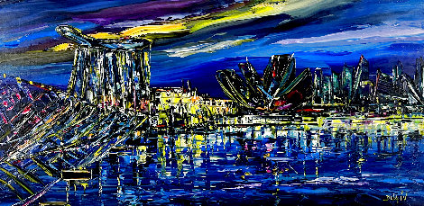 Love Singapore Nights 2014 30x49 - Huge Original Painting -  Duaiv