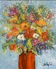 Vase en Rouge -  2020 - 31x28 - Signed Twice Original Painting by  Duaiv - 3