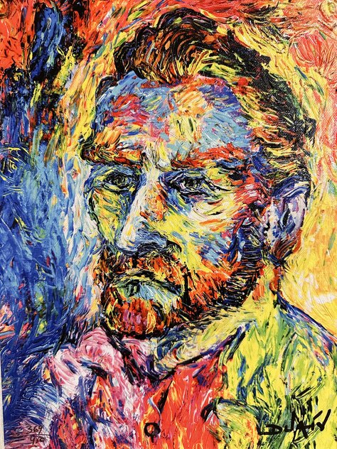 Van Gogh Visage 2019 Embellished Giclee on Canvas by Duaiv - For