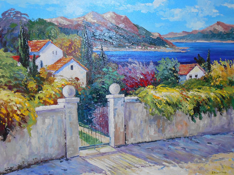 Coastal Landscape 41x50  Huge Original Painting - Valentina DuBasky