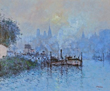 La Seine a Eauplet 1995 33x38 Rouen Original Painting - Jean Pierre DuBord La Seine a Eauplet 1995 33x38 Rouen Original Painting - Jean Pierre DuBord