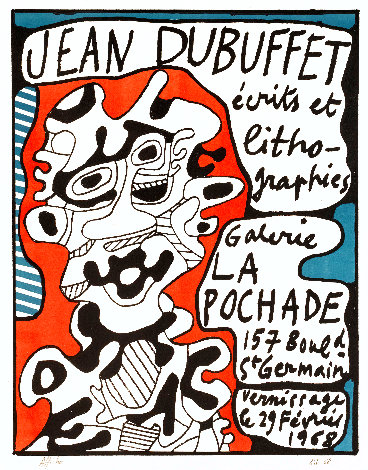 ÉCrits Et Lithographies, Galerie La Pochade Exhibition Poster 1968 - HS Limited Edition Print - Jean DuBuffet