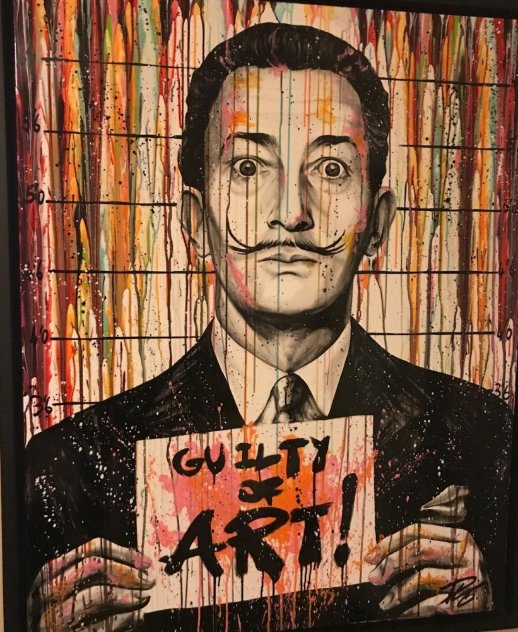 Guilty of Art - Salvador Dali 59x47 Original Painting by Julien Durix