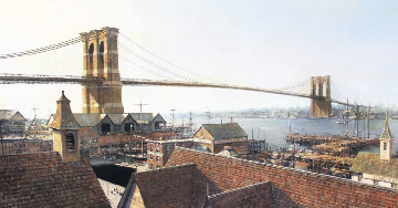 Newsies Movie, Brooklyn Bridge 99x53 Mural Super Huge Original Painting - Syd Dutton Newsies Movie, Brooklyn Bridge 99x53 Mural Super Huge Original Painting - Syd Dutton