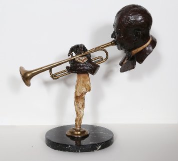 Satchmo Bronze Sculpture 1992 20 in Sculpture - Ed Dwight Satchmo Bronze Sculpture 1992 20 in Sculpture - Ed Dwight