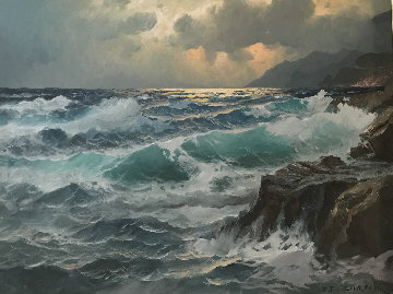 Untitled (Seascape) 24x36 Original Painting - Alex Dzigurski Untitled (Seascape) 24x36 Original Painting - Alex Dzigurski