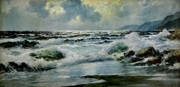 Crashing Waves 1960 29x53 Huge Original Painting by Alex Dzigurski