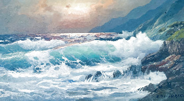 Coast At Night, California 1974 26x44 Original Painting - Alex Dzigurski Coast At Night, California 1974 26x44 Original Painting - Alex Dzigurski