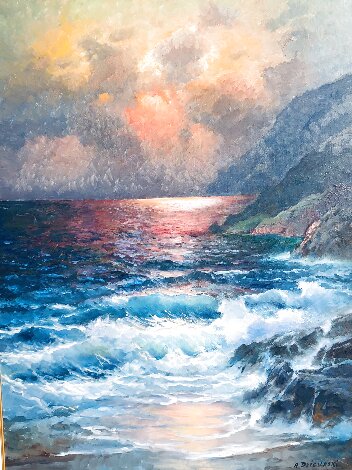 Lavender Cove 51x40 - Huge - Greece Original Painting - Alex Dzigurski