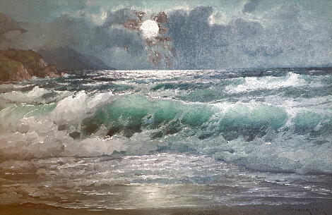 Untitled Seascape 42x30 - Huge Original Painting - Alex Dzigurski