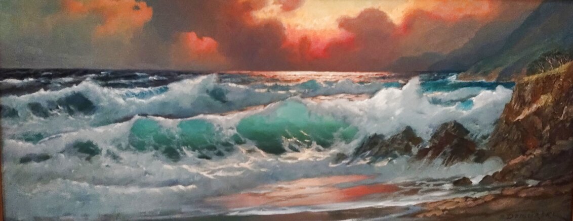 Untitled Seascape - 28x56 Huge Original Painting by Alex Dzigurski Untitled Seascape - 28x56 Huge Original Painting by Alex Dzigurski