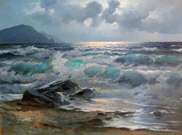 California Coast 1963 42x32 Original Painting by Alex Dzigurski California Coast 1963 42x32 Original Painting by Alex Dzigurski