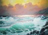 Pacific Sunset, California 1973 30x42 Original Painting by Alex Dzigurski - 0