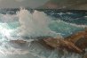 American Marine Landscape Painting - Early -  1960 27x51 Huge Original Painting by Alex Dzigurski - 2