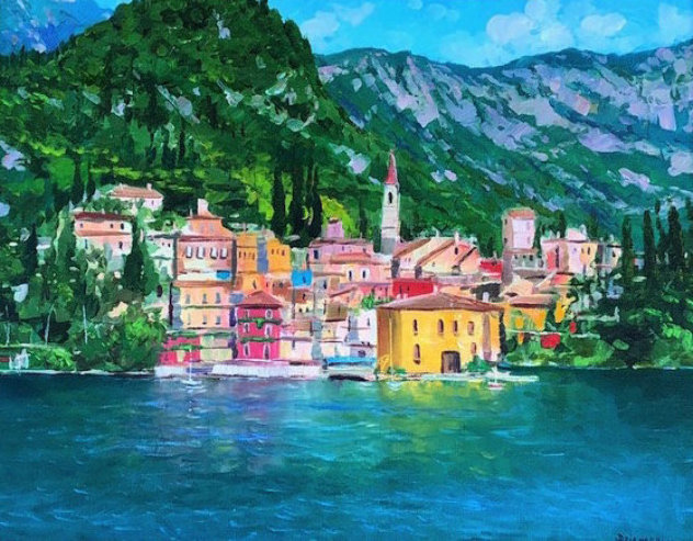 Varenna, Lake Como 31x37 - Italy Original Painting by Alex Dzigurski II
