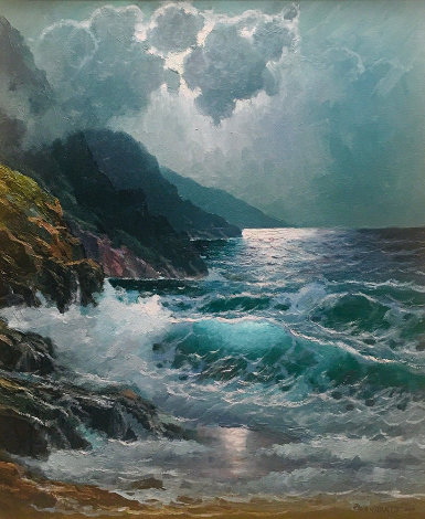 Moonlight Breakers Original Painting - Alex Dzigurski II