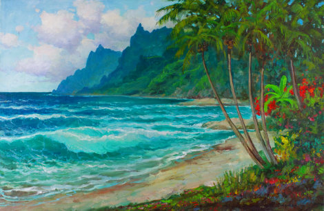 Na Pali Coast 2010 28x30 - Huge  - Kauai, Hawaii Original Painting - Alex Dzigurski II