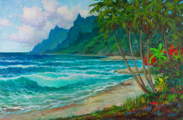 Na Pali Coast 2010 28x30 - Huge  - Hawaii Original Painting by Alex Dzigurski II