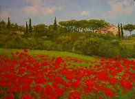 Tuscan Poppies, Italy 2010 14x18 Original Painting by Alex Dzigurski II - 1 Tuscan Poppies, Italy 2010 14x18 Original Painting by Alex Dzigurski II - 1