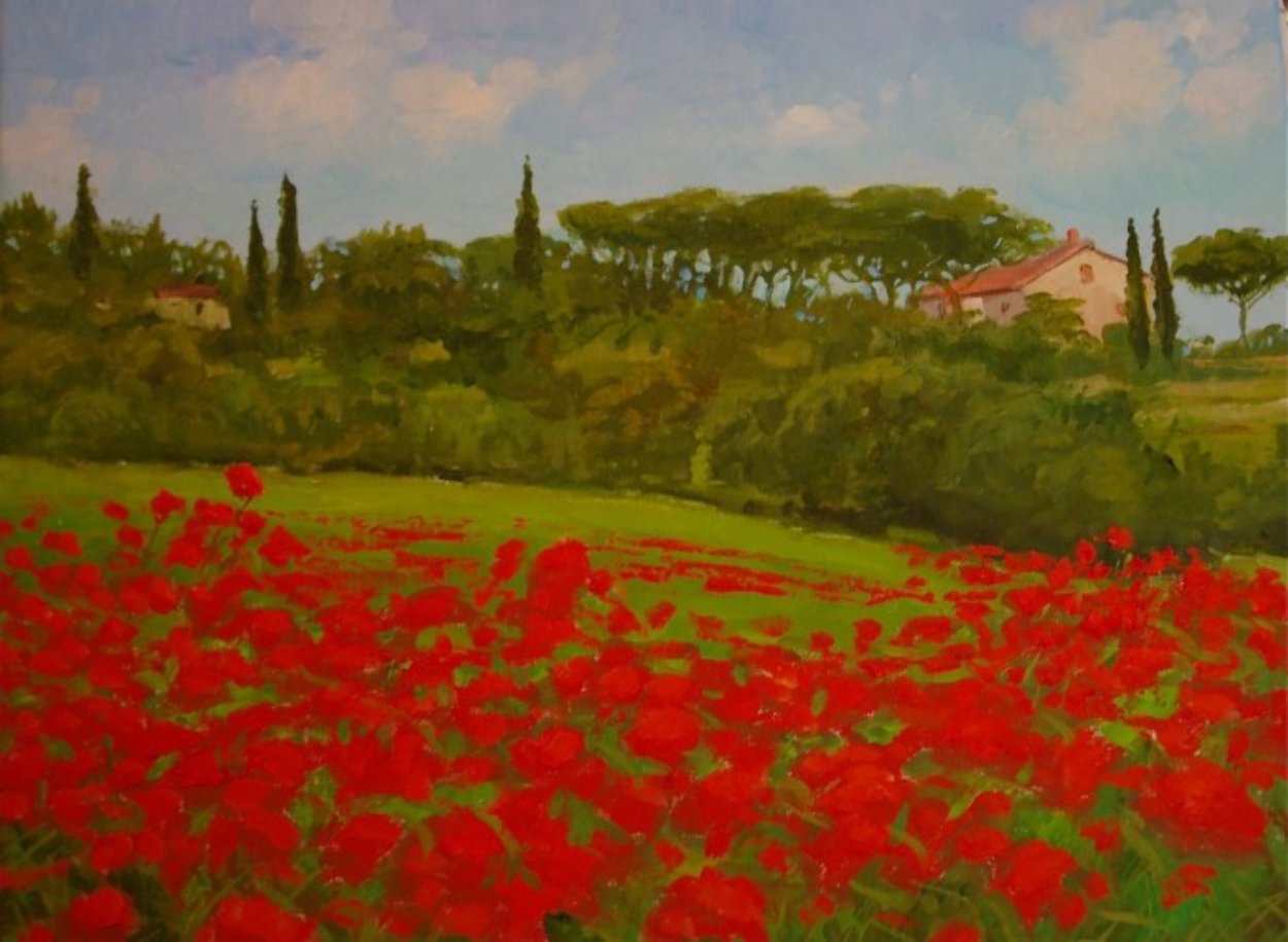 Tuscan Poppies, Italy 2010 14x18 Original Painting by Alex Dzigurski II Tuscan Poppies, Italy 2010 14x18 Original Painting by Alex Dzigurski II