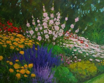 Carmel Cottage Garden 2010 28x24 Original Painting - Alex Dzigurski II Carmel Cottage Garden 2010 28x24 Original Painting - Alex Dzigurski II
