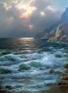 Rugged Coast California 44x34 Huge Original Painting - Alex Dzigurski Sr. Rugged Coast California 44x34 Huge Original Painting - Alex Dzigurski Sr.