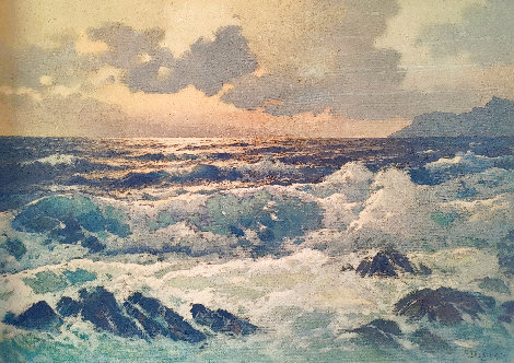 Coastline Seascape 28x40 - Huge Original Painting - Alex Dzigurski Sr.