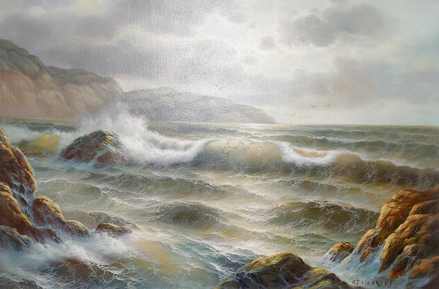 Pacific Ocean At Malibu 33x41 by Alex Dzigurski Sr. - For Sale on