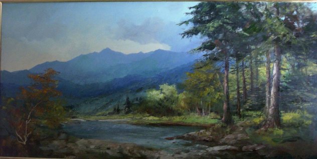 Landscape Painting (Colorado Lowland) 1960 - Early - 30x54 Huge Original Painting by Alex Dzigurski Sr.