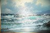 Pacific Ocean At Malibu 33x41 Original Painting by Alex Dzigurski Sr. - 1