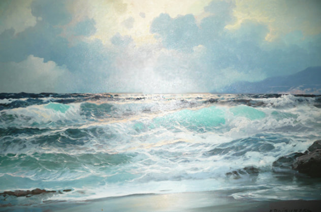 Pacific Ocean At Malibu 33x41 Original Painting by Alex Dzigurski Sr.