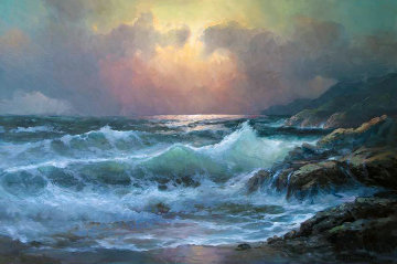 Pacific Sunset 29x41 Original Painting - Alex Dzigurski Sr. Pacific Sunset 29x41 Original Painting - Alex Dzigurski Sr.