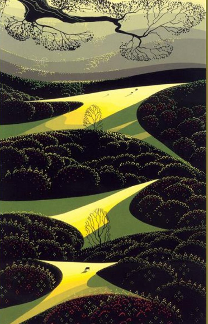 Three Little Fields 1991 Limited Edition Print by Eyvind Earle Three Little Fields 1991 Limited Edition Print by Eyvind Earle
