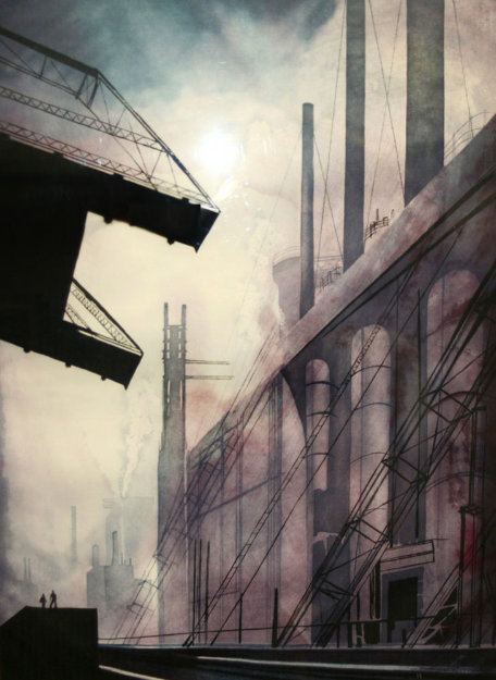 Factory 1986 - Huge Limited Edition Print - Eyvind Earle
