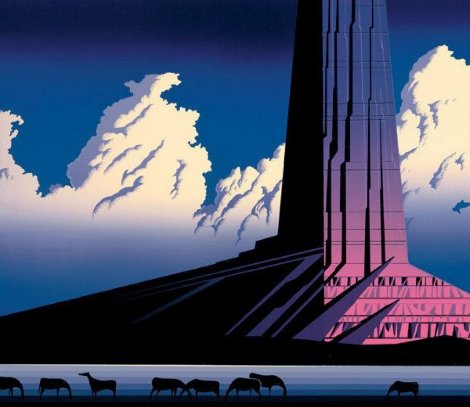 Purple Monument 1986 - New Mexico Limited Edition Print - Eyvind Earle