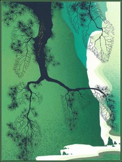 Sea Cliffs and Pine Branch 2000 Limited Edition Print - Eyvind Earle Sea Cliffs and Pine Branch 2000 Limited Edition Print - Eyvind Earle