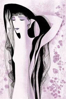 Girl With Raven Hair 1981 Limited Edition Print - Eyvind Earle Girl With Raven Hair 1981 Limited Edition Print - Eyvind Earle
