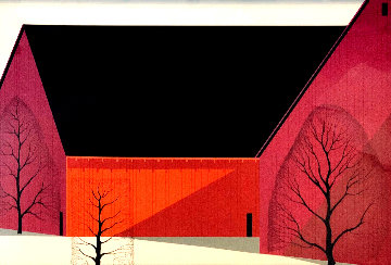 Western Barn 1989 Limited Edition Print - Eyvind Earle Western Barn 1989 Limited Edition Print - Eyvind Earle