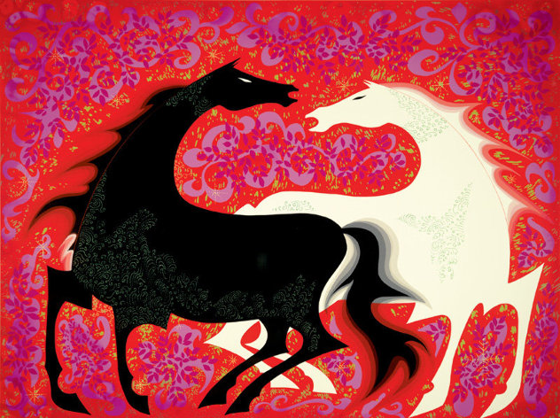 Two Wild Horses PP Limited Edition Print by Eyvind Earle