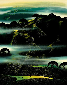 Fog Draped Hills 1994 Limited Edition Print - Eyvind Earle Fog Draped Hills 1994 Limited Edition Print - Eyvind Earle