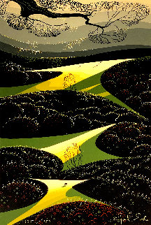 Three Little Fields 1991 Limited Edition Print - Eyvind Earle Three Little Fields 1991 Limited Edition Print - Eyvind Earle