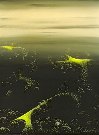 From Where I Stood 1997 21x18 Original Painting - Eyvind Earle