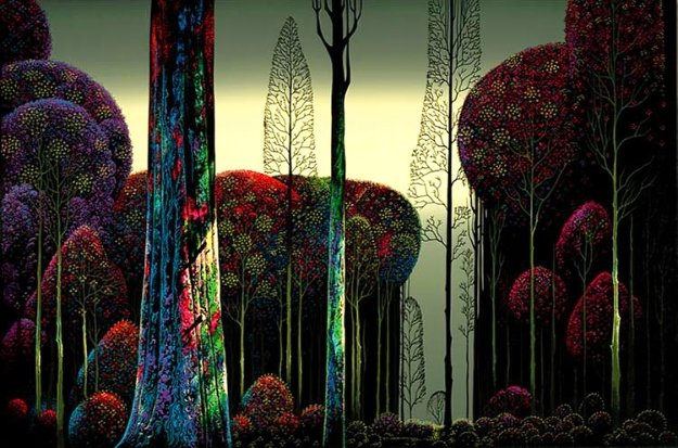 Gothic Forest 1980 - Huge Limited Edition Print - Eyvind Earle