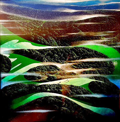 Green Fields 1995 60x60 - Huge Original Painting - Eyvind Earle