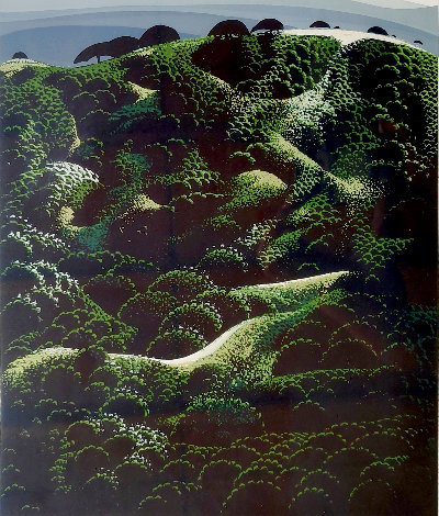 Green Hills 1990 - California Limited Edition Print - Eyvind Earle